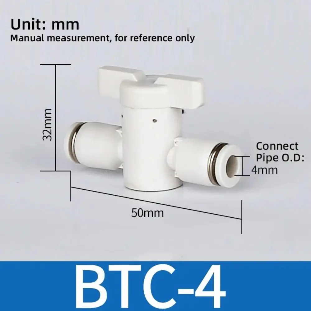 1Pcs Durable Pipe Fitting Hand Valve 4mm 6mm 8mm Push In Turn Switch Pneumatic Valve Current-limiting Plastic Manual Ball Valve