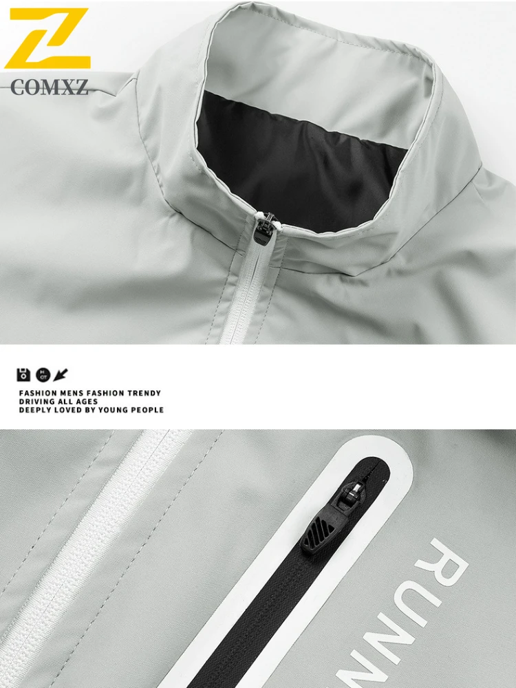 Outdoor Running Sports Jacket Mens Autumn New Casual Vertical Collar Loose Windproof Coat Hiking Fishing Zipper Baseball Jackets