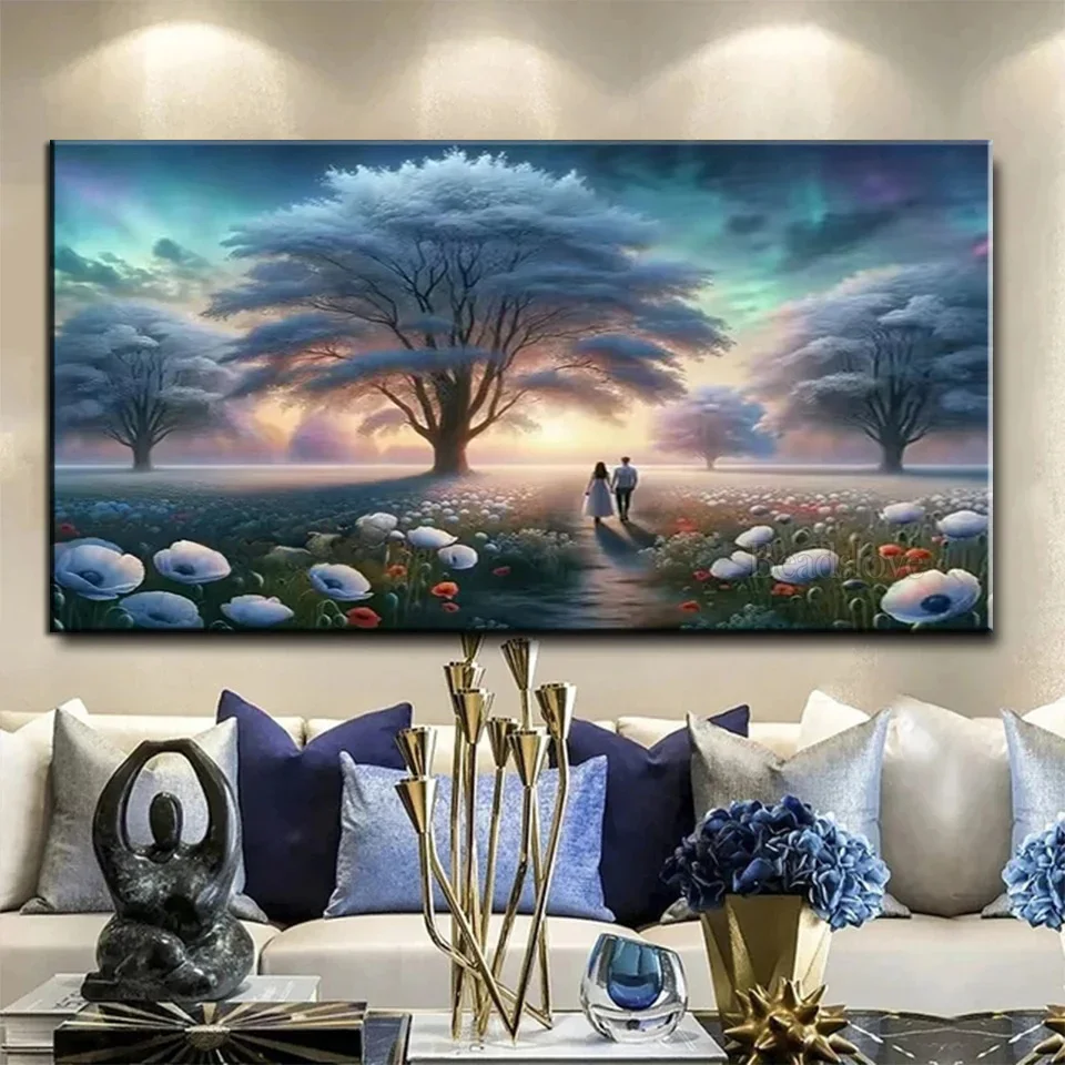 White Poppy Fields Diy Diamond Painting New 2025 Full Square/Round Diamond Mosaic White Tree Lover Needlwork Embroidery