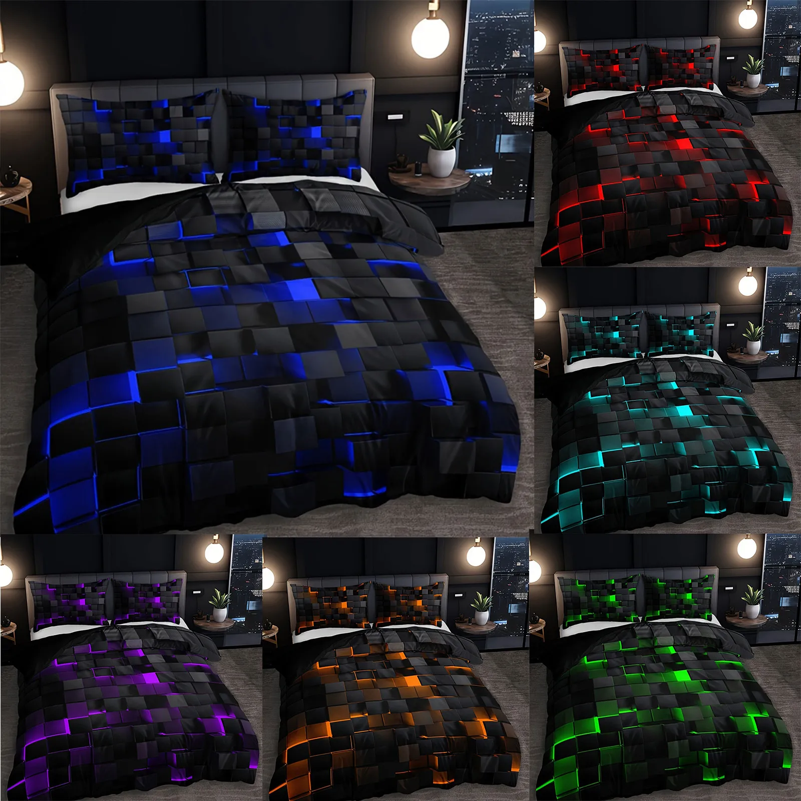 

Peripheral Print Super Soft Brushed Microfiber Comfortable Set Equipped With Zipper Closure And Two Pillowcases