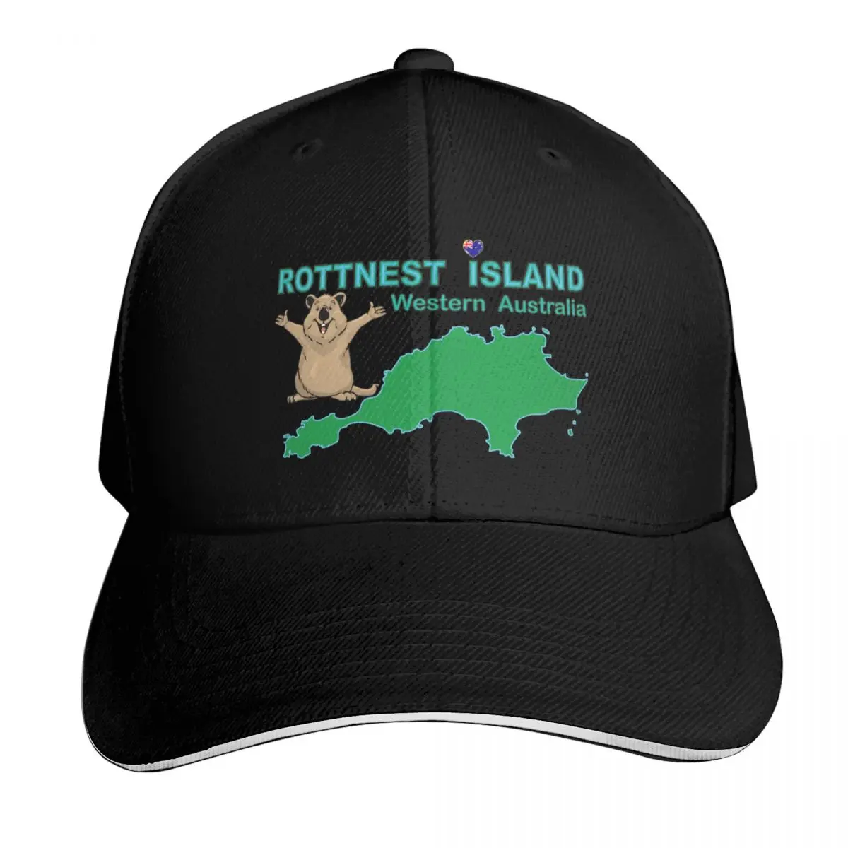 Rottnest Island Baseball Cap Sun Protection UPF 50+ Breathable Mesh Back Adjustable Buckle Closure