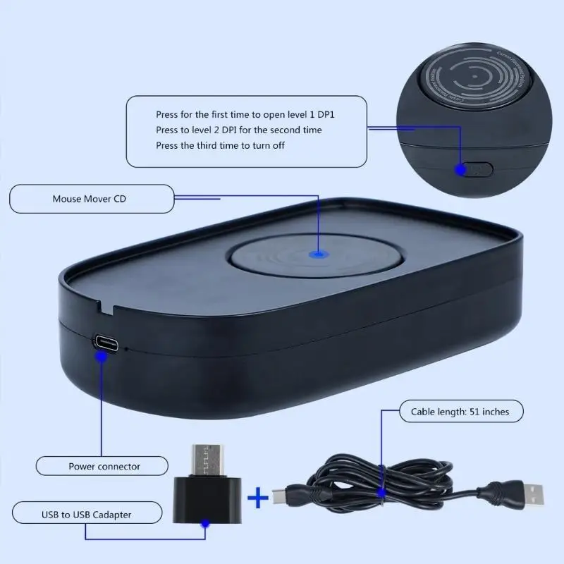 Y1UB Mouse Anti-Sleep Mover Mouse Automatic Move Simulator Mouse Jiggler with On/Off
