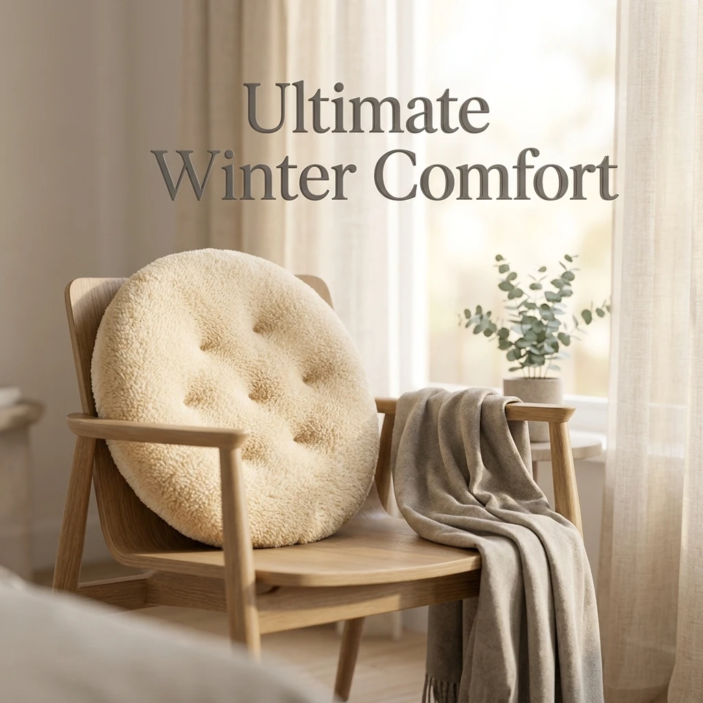 Weiches Plüsch-Rundkissen, dickes getuftetes Sitzpolster, Winter-Stuhlauflage für Zuhause, Büro, Esszimmer, Boden, Tatami-Nutzung
