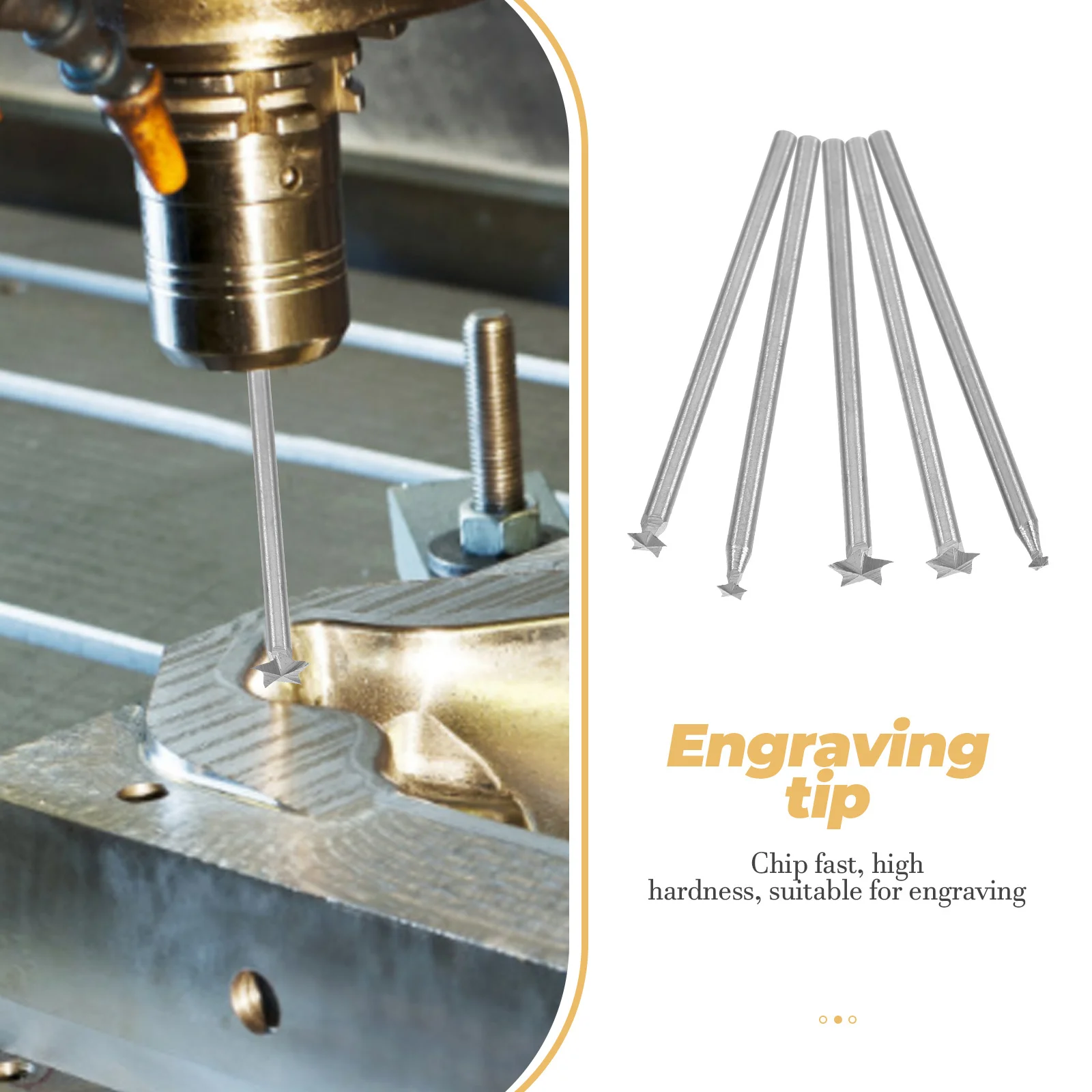 

5Pcs Chisel Set Engraving Tool Replacement Parts Woodworking Drill Bits Sharp Durable for Carving Engraving Craftsmen