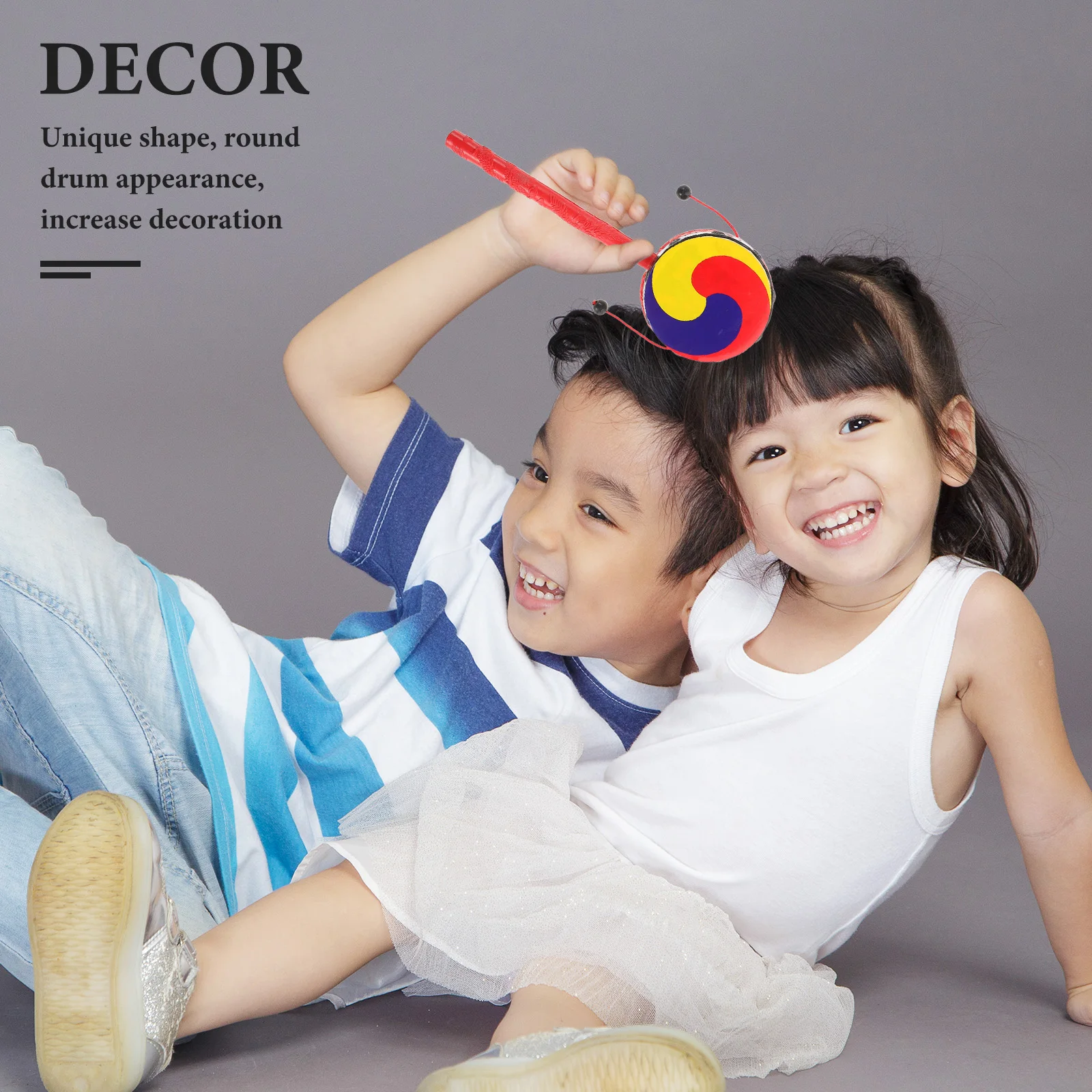 

Korean Traditional Kids Percussion Instrument Spinning Rattle For School Events Decorative Hand Drum Musical