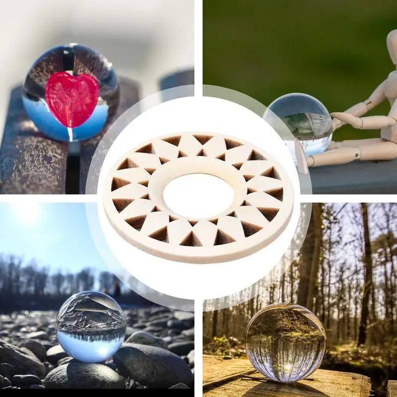 1 шт., подставка для хрустального шара, деревянная полая основа для демонстрации минералов, подставка для хрустальной сферы с украшением в виде подсолнуха