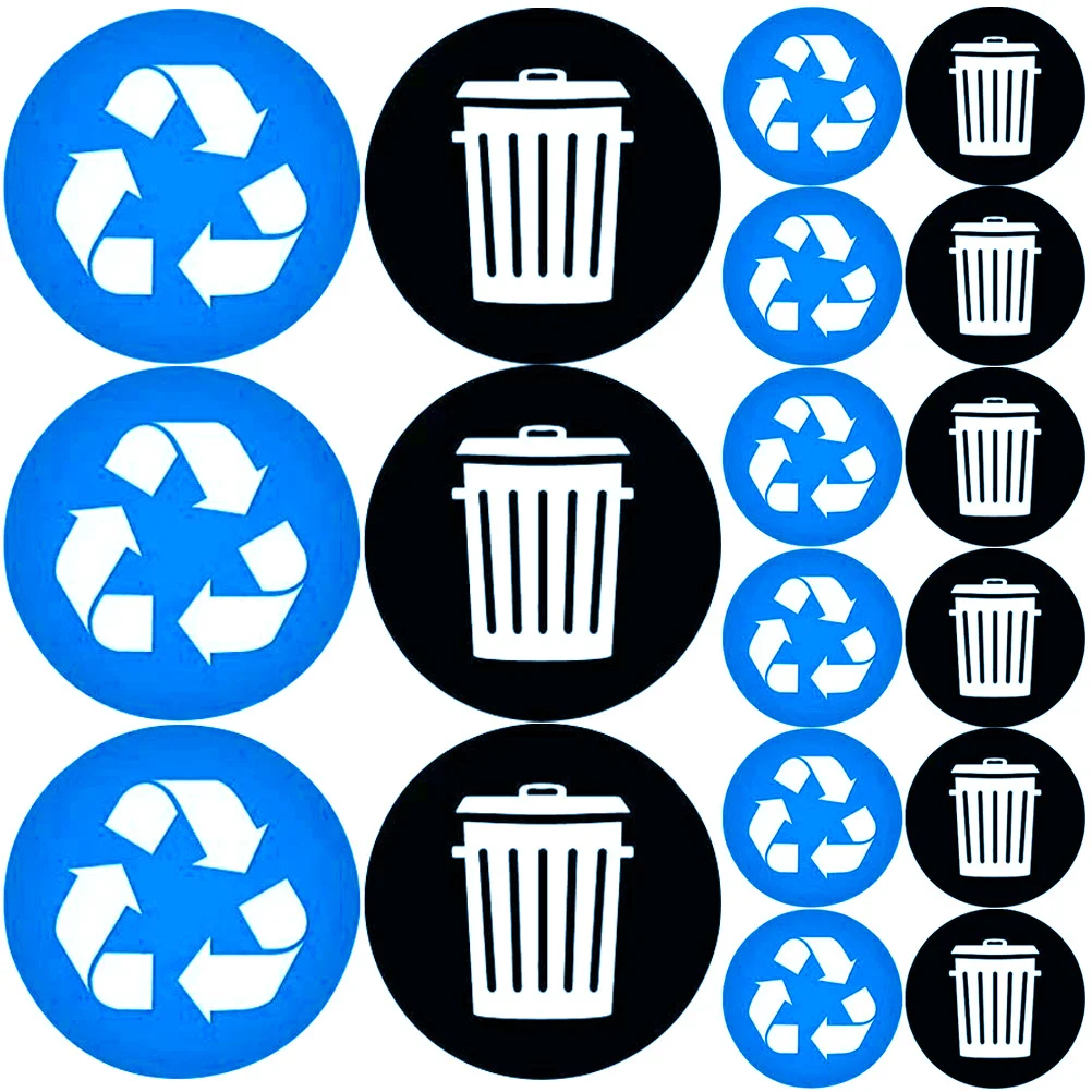 1 set 1 Set Pvc Recycling Sticker Self-Adhesive Waterproof Garbage Classification Label For Trash Can Waste Bin Sorting Folder