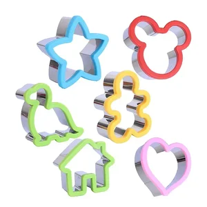 Stainless steel metal cookie cutter set for children, animal mold, dinosaur, heart shape, bread mold, sandwich mold, hot set 6 Main Sales Cutter Biscoito - №4