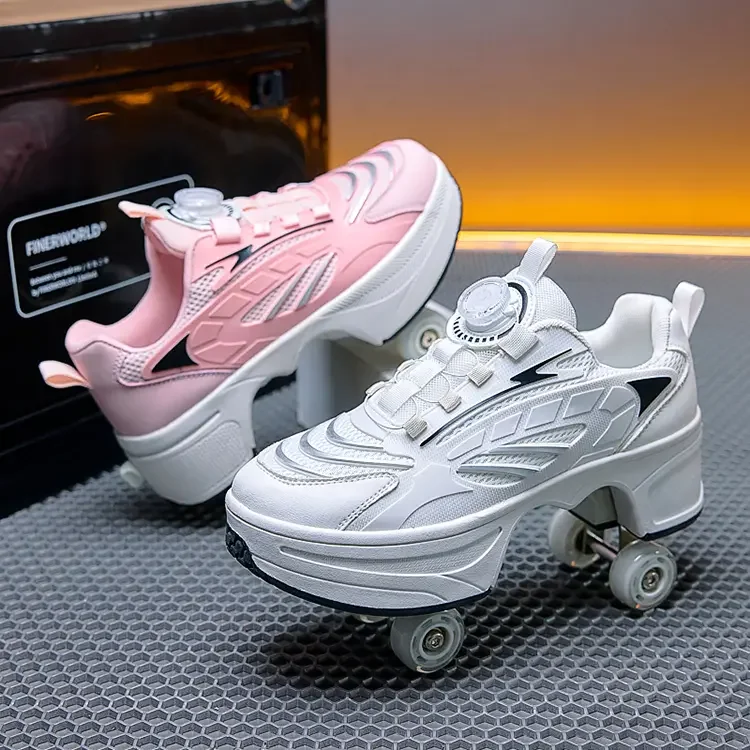 2025 Four-wheeled Led Luminous Roller Skates Four-wheeled Retractable Teenagers Roller Skates Waterproof Luminous Roller skates