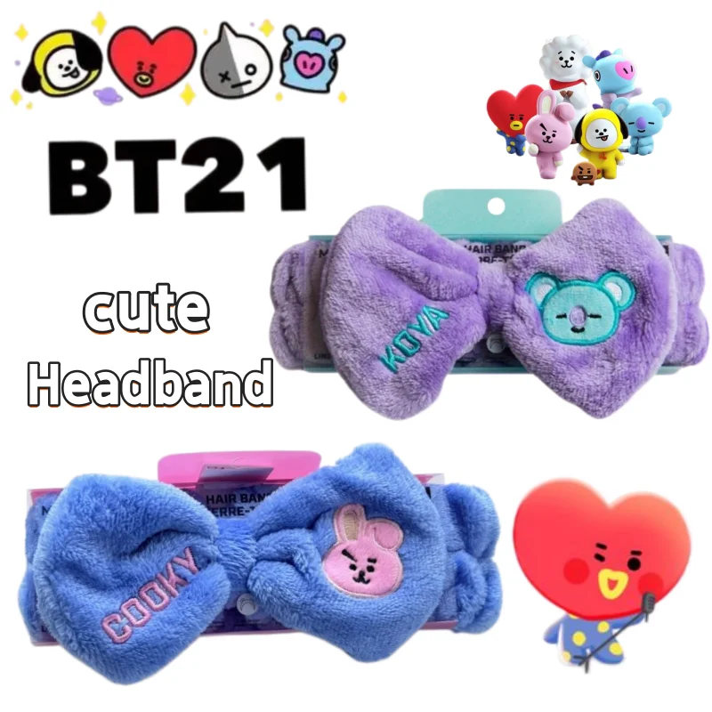 

New BT21 creative headband, cartoon, cute, fashionable, personalized, high appearance value, student hair accessory for washing
