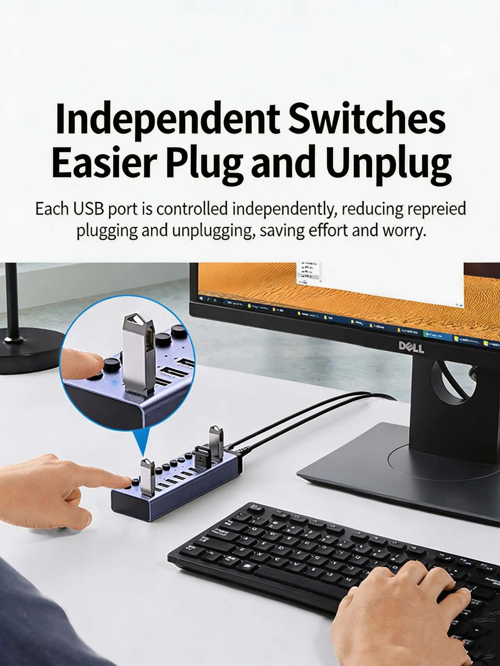 UGREEN 16 Port USB 2.0 Hub Aluminum Alloy With DC 12V 4A Power Adapter for Bulk Phone Flashing Data Copy Test