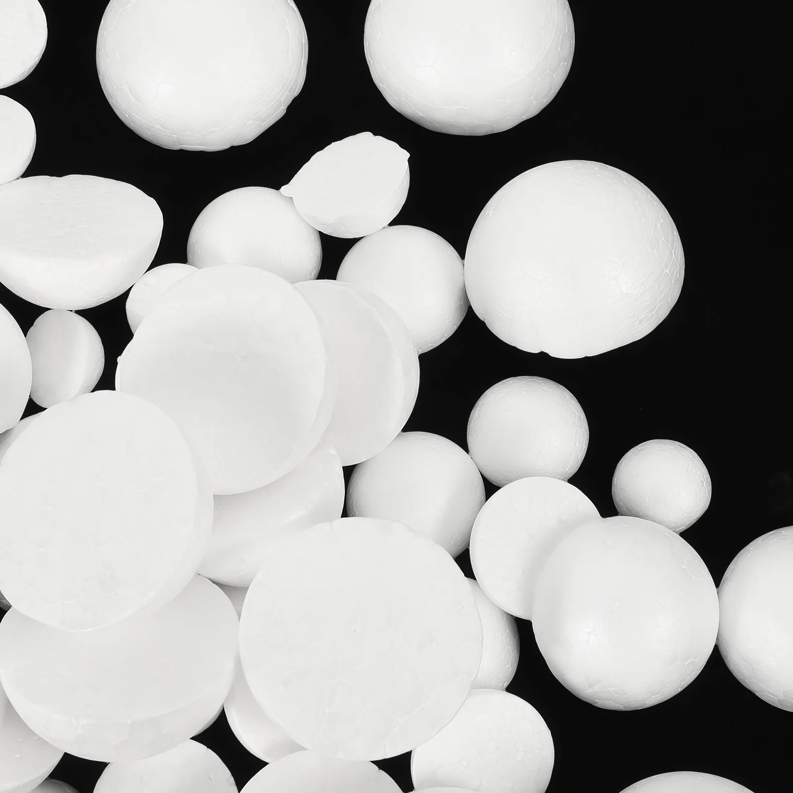 150 Pcs Children DIY Foam Blank Decor Balls for Crafts Semi Circle Foams Supplies White Bride