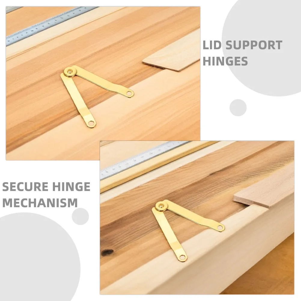 10Pcs Lid Hinges for Box Heavy Duty Iron Lid Stay Hinges for Small Cabinets Treasure Chests Jewelry Box Covers Smooth Closing