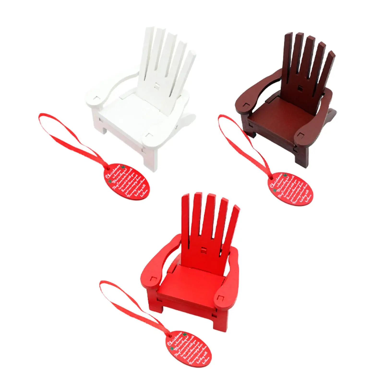 قلادة كرسي هزاز مصغرة، منظر طبيعي صغير، زخرفة معلقة حرفية، زينة أثاث بيت الدمى للعطلات #1