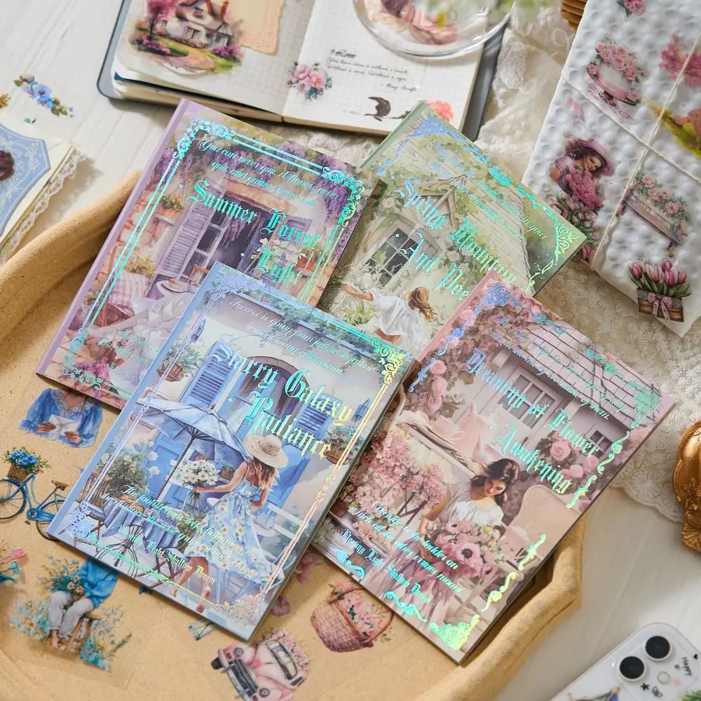 20 pcs/pack Die-cut Sticker Book Floating Light Shallow Dream Series PET Theme Handbook Sticker Retro Girl Character