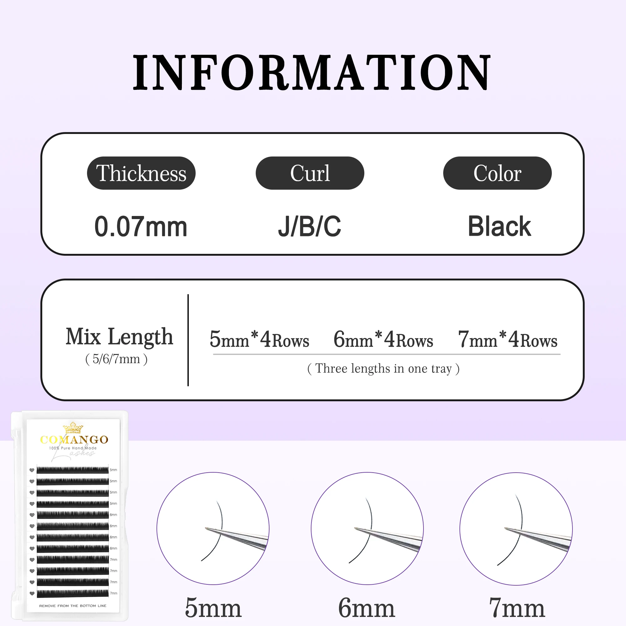 Mix 5-7mm Black Bottom Lash Under Eye Lash Extension Short Synthetic Mink Individual Lash Lower Eyebrow Lashes Makeup Tool