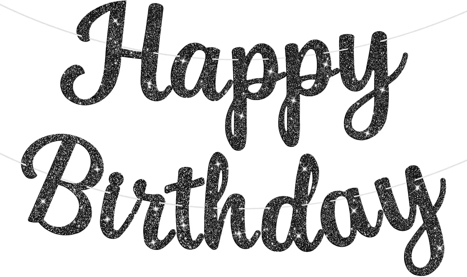 Glitzerndes Banner-Schild „Happy Birthday“, Geburtstagsgirlande, Wandtür, Banner, Flagge für Damen, Herren, Jungen, Mädchen, Party-Hintergrunddekorationen – Detail 12