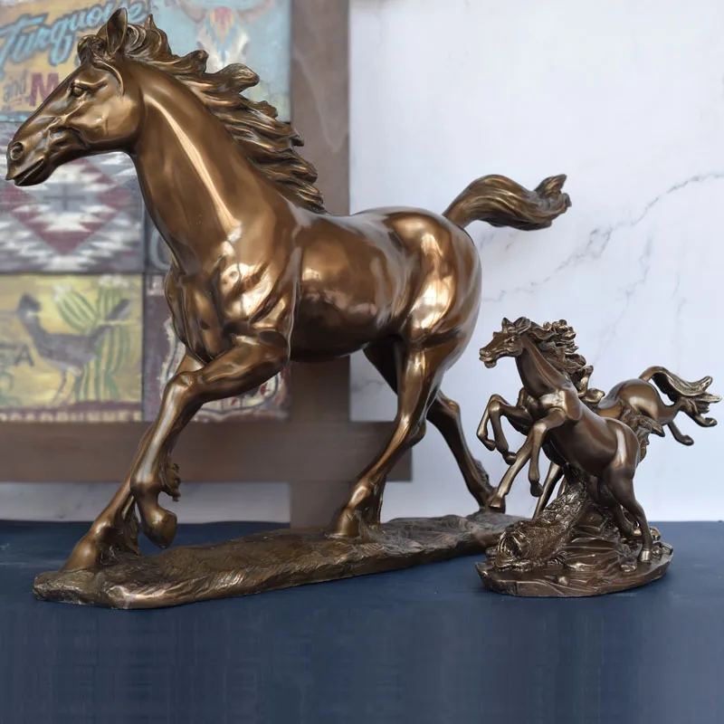 

Cold Casting Bronze Win Instant Success Sculpture Office Lucky Running Horse Decoration Shop Opening Decoration Crafts