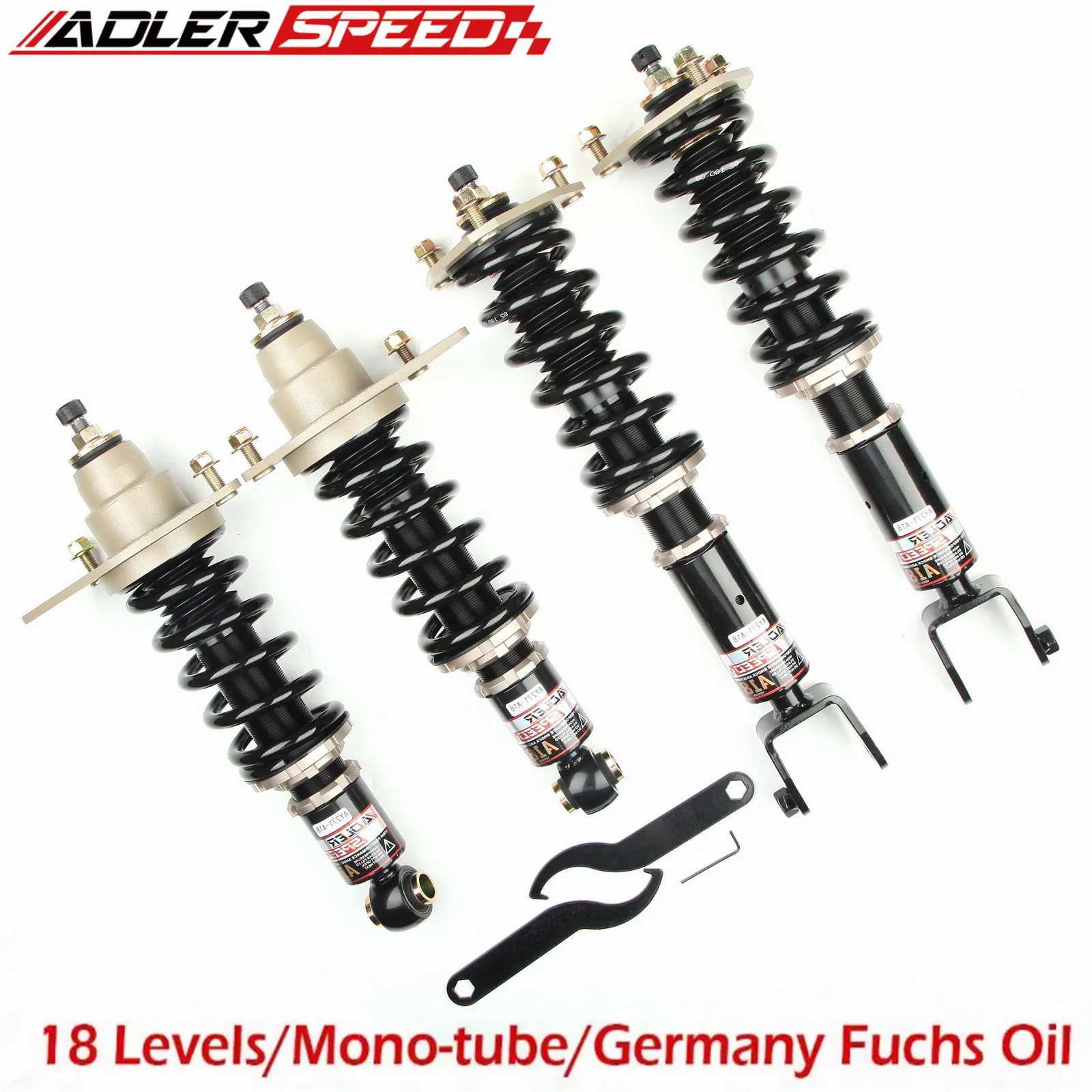 

ADLERSPEED 18 Level Damper Coilovers Suspension Kit for 2004-11 Mazda RX-8 RX8 Adj. Springs