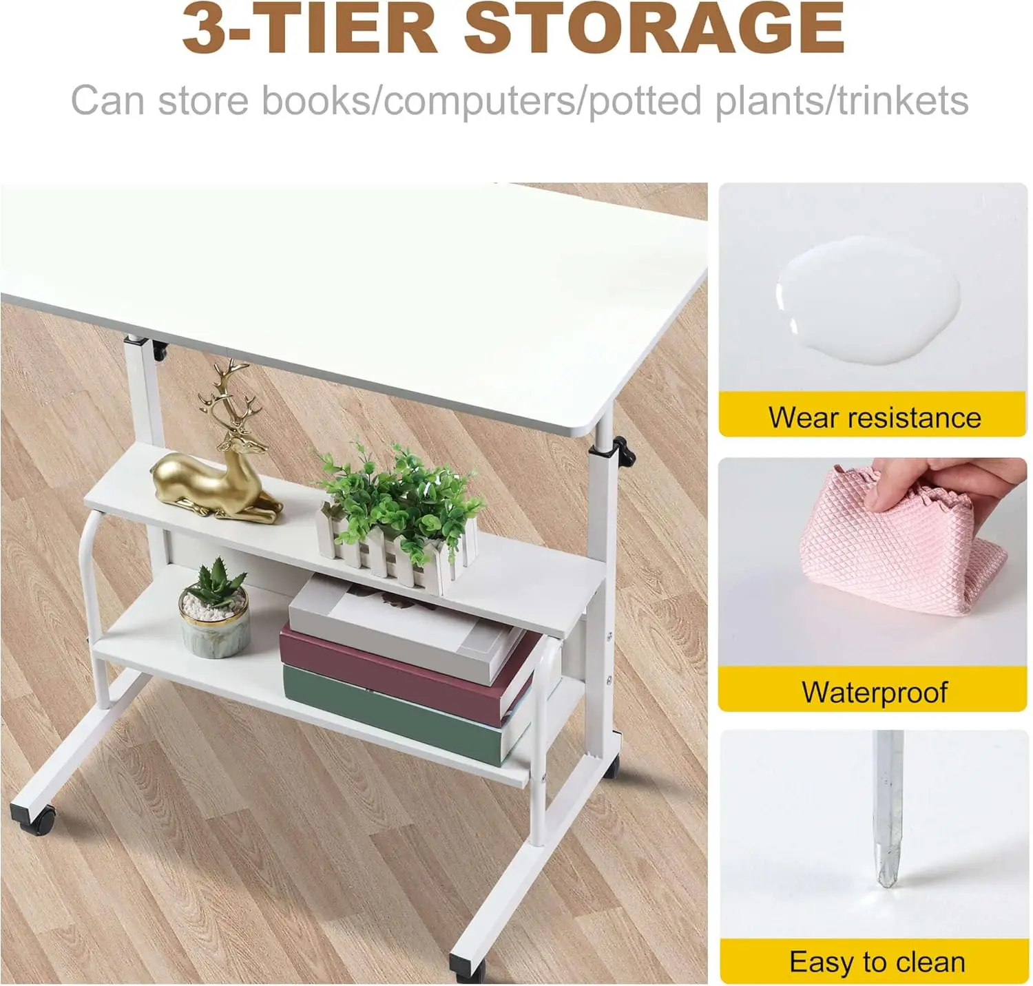 Adjustable Table Student Computer Portable Home Office Furniture Small Spaces Sofa Bedroom Bedside Desk Learn Play Game Desk