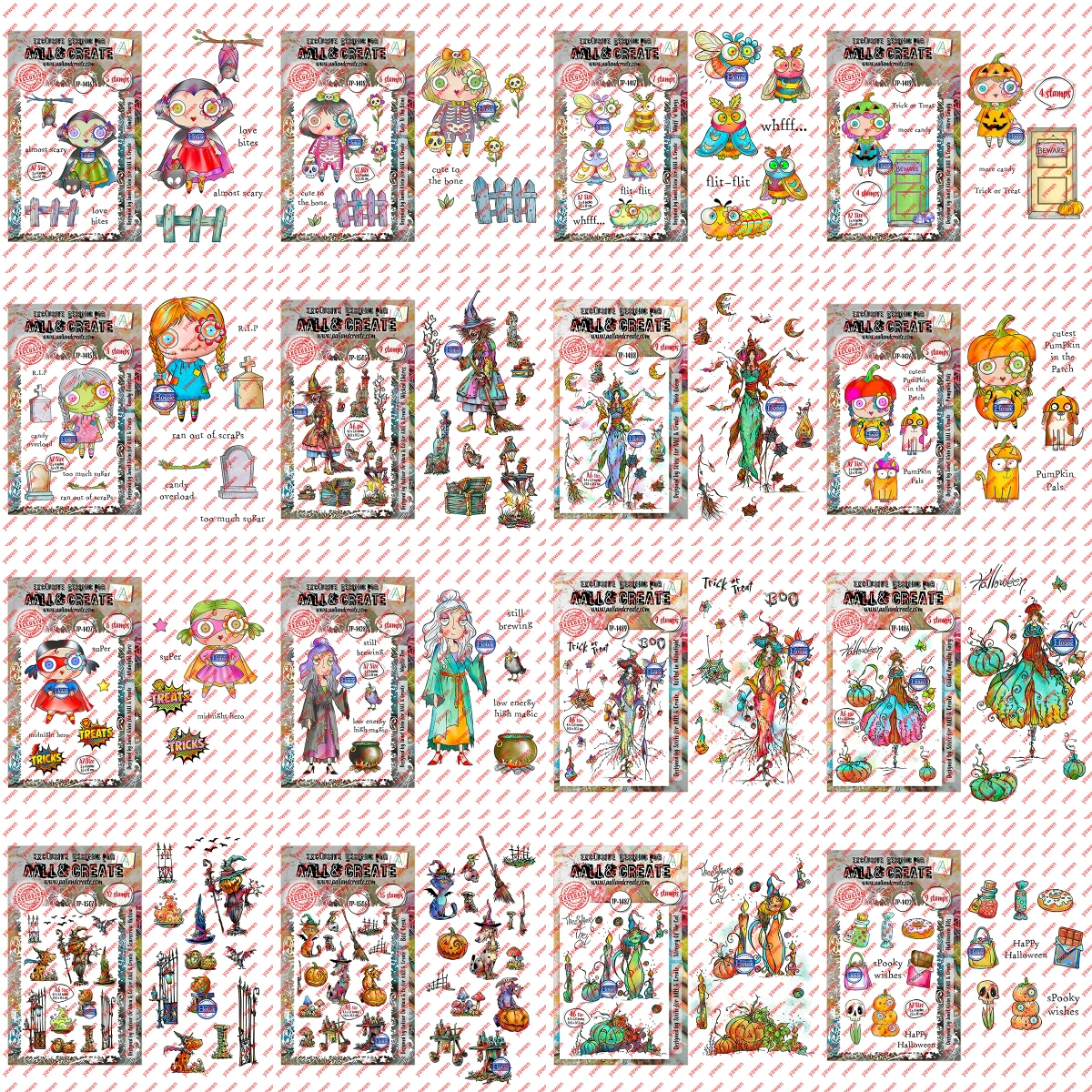2026 Neues Autour De Mwa Whispers of Halloween Stempel-Set für Scrapbook, Tagebuchdekoration, Prägeschablone, DIY-Grußkarte