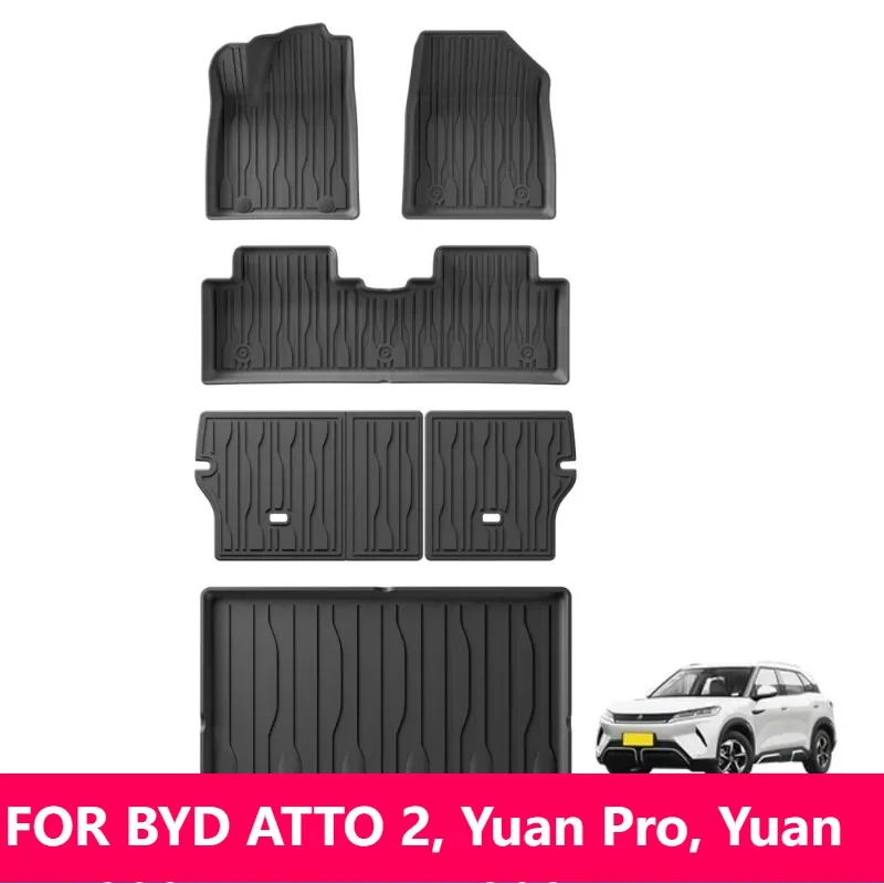 

Для BYD ATTO 2 коврики 3D TPE водонепроницаемый автомобильный коврик для Yuan Pro UP 2024 2025 черный