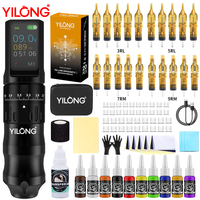 Tattoo Kit YILONG High Quality Tattoo Pen Kit For Permanent Makeup Tattoo Machine New Cool Tattoo Power Supply Tattoo Gun Kit