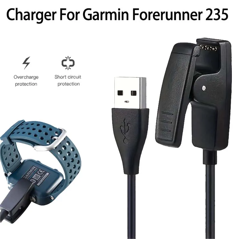 100CM USB Charger For Garmin Forerunner 35 230 235 630 735xt 645 Music Charging Cable For Approach G10 S20 Charger Clip Cradle