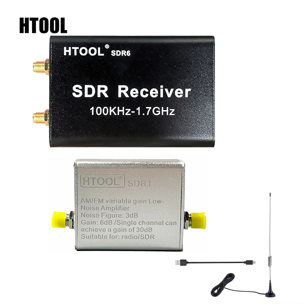 

HTOOL SDR6 RTL-SDR Receiver Full Band Receiver SDR Software Signal Receiver SDR1 Low Noise Amplifier 65MHz-162.5MHz 30dB SDR