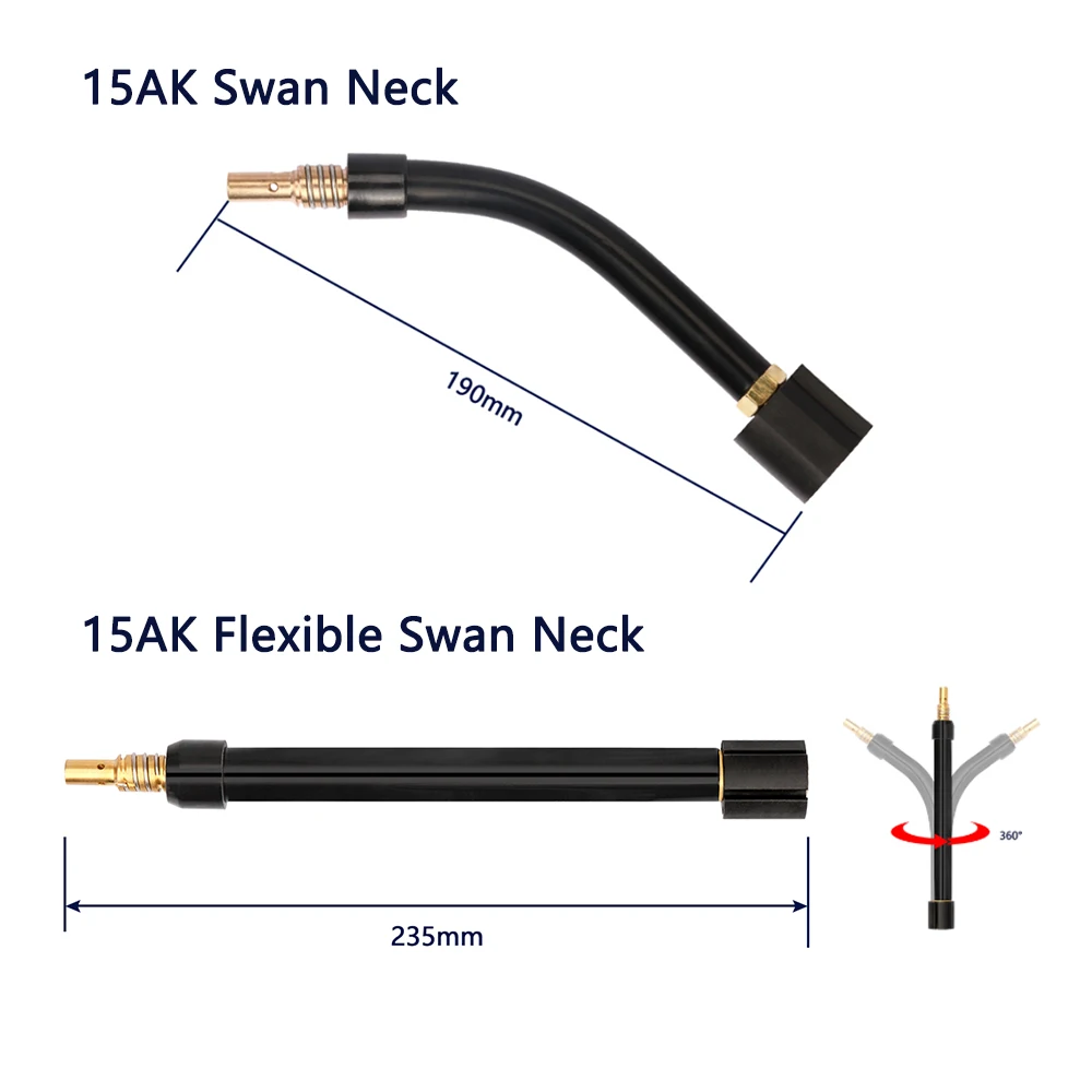 MIG 15AK 24KD 25AK 36KD 501D 360-Degree Flexible Swan Neck Welding Torch Consumables Welder for Welding Gun MIG Goose Neck Bend