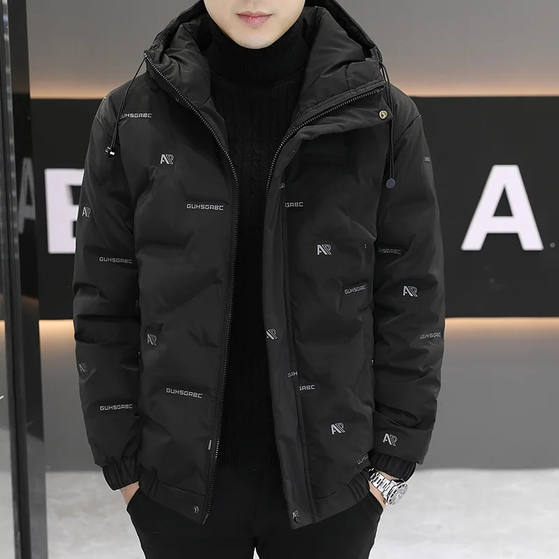 Licht warm donsjack met capuchon voor heren Jeugd Faion Merk Winter 2023, nieuwe Sle Anti-koude jeugdige bovenkleding Polyestervezel