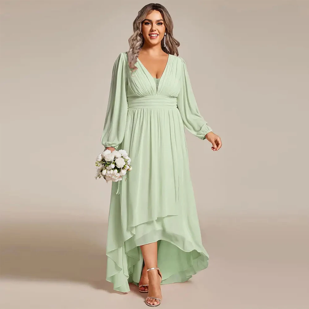 BAZIIINGAAA Party Dress Plus Maxi Long Chiffon Wholesale Evening Dresses With Long Sleeves Evening Dresse