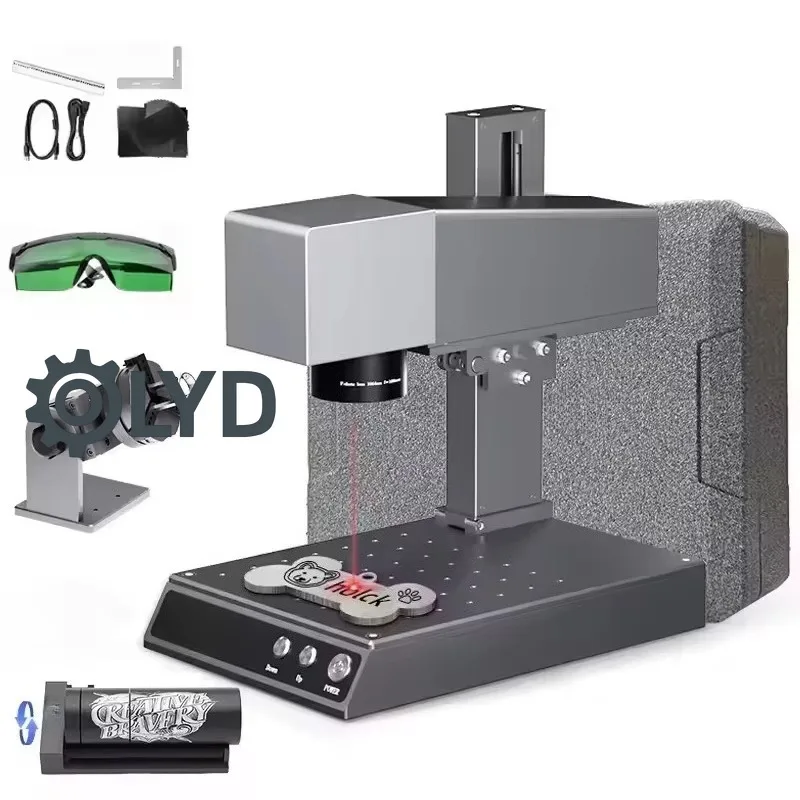 Fiber Laser Marking Machine Desktop Engraver Small Portable Cutter for Acrylic Metal Engraving