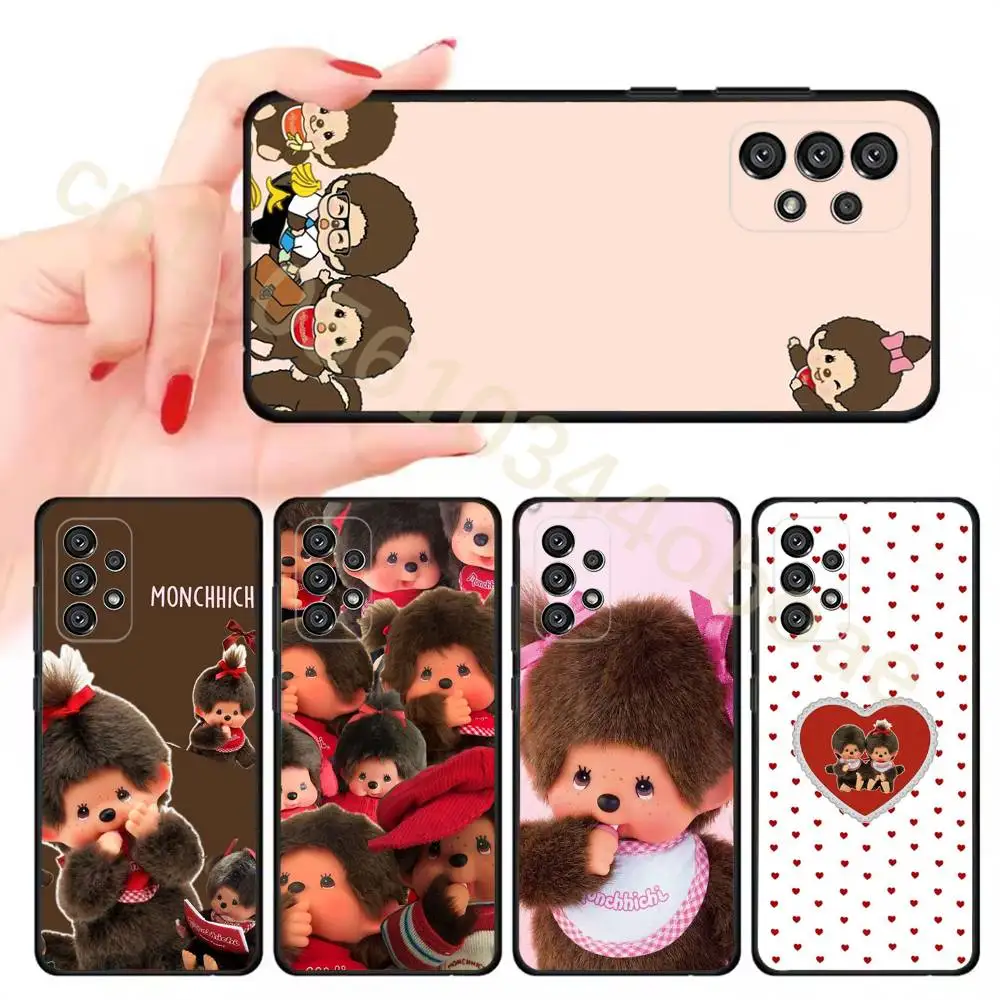 Cute M-monchhichis-s Phone Case For Samsung Galaxy A13,21s,22,31,32,52,53,71,80,A91 Soft Black Cover