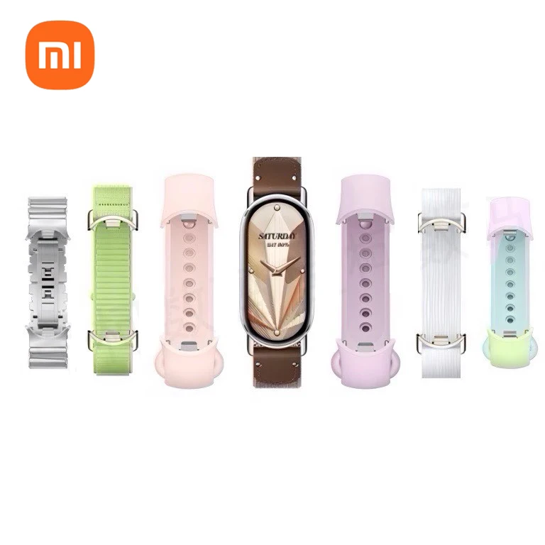 سوار معصم xiaomi mijia Mi Band 10 الأصلي الرسمي 9NFC سوار معصم مضفر من الجلد 8 سوار معصم بديل معدني (إكسسوار فقط)