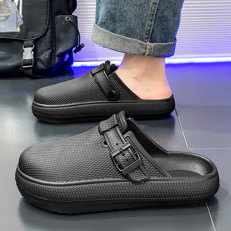 

Non-slip EVA Closed Toe Slippers Couple Thick Sole Wear-resistant Soft Cloud Feel Casual Trendy Indoor Outdoor Slippers