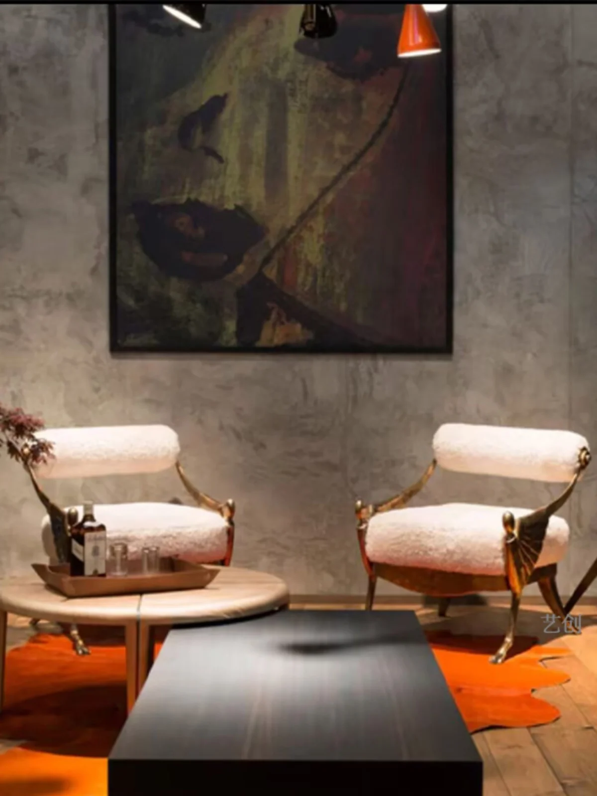 

Ancient style hand-wrought dining chair Retro iron designer light luxury dressing chair study chair Nordic leisure chair