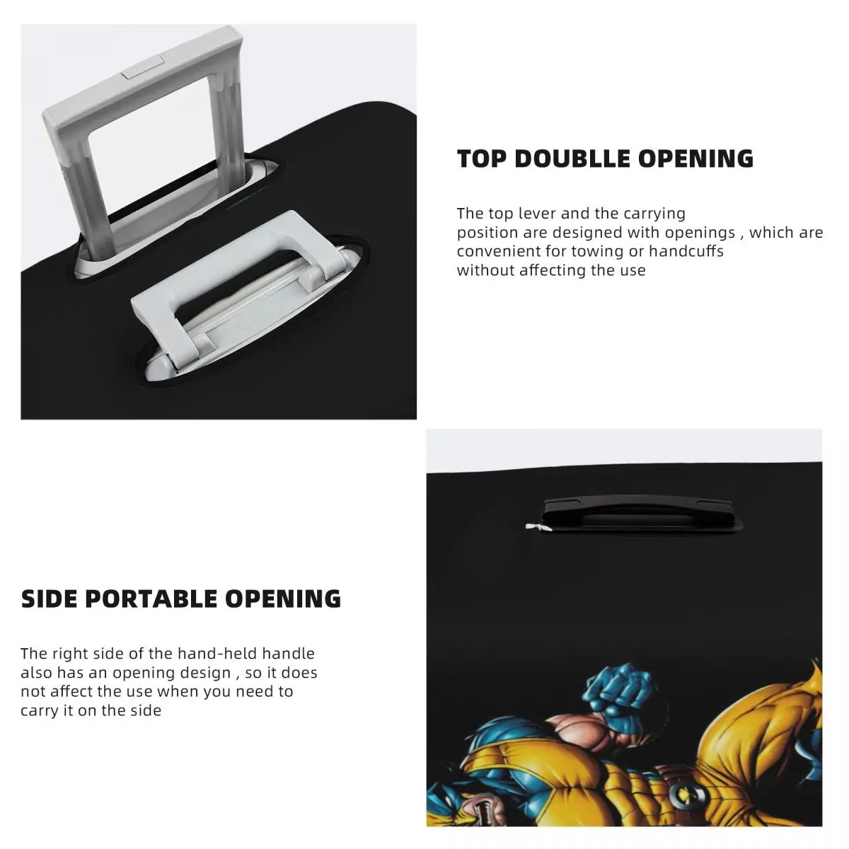 Capa de bagagem personalizada do filme Wolverine Capa protetora de mala fofa terno para 18-32 polegadas