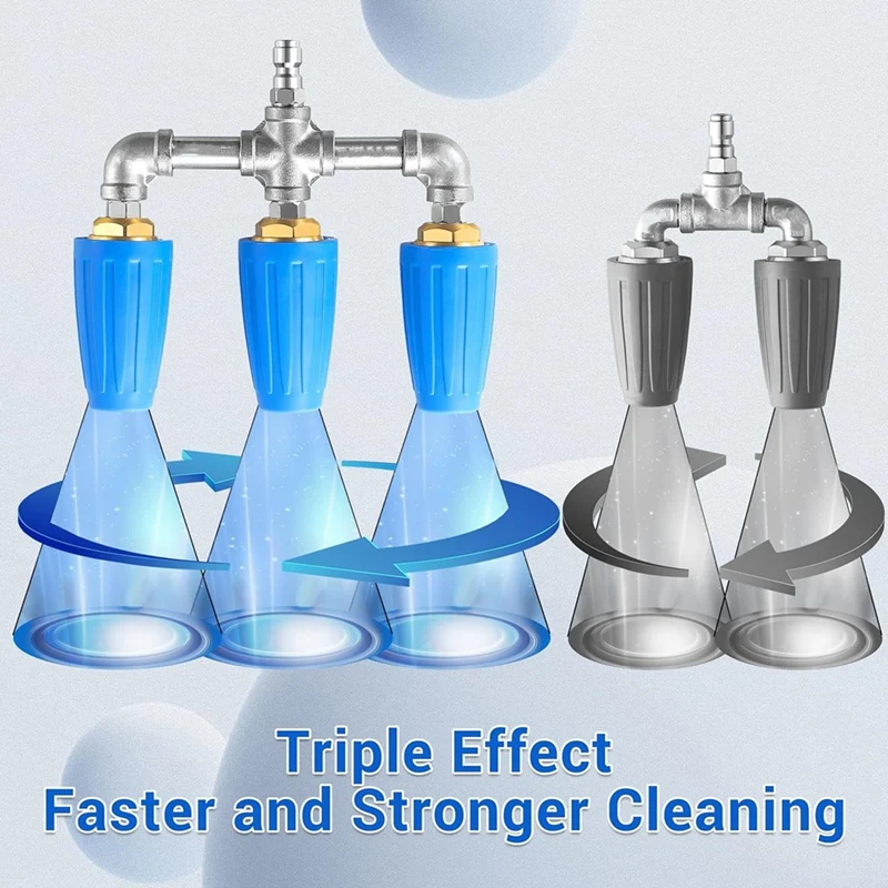 Imagem -02 - Lavadora de Pressão Triplo Turbo Bocal 360 ° Rotating Turbo Bocal Conector Rápido 2.0 Orifício 4000 Psi