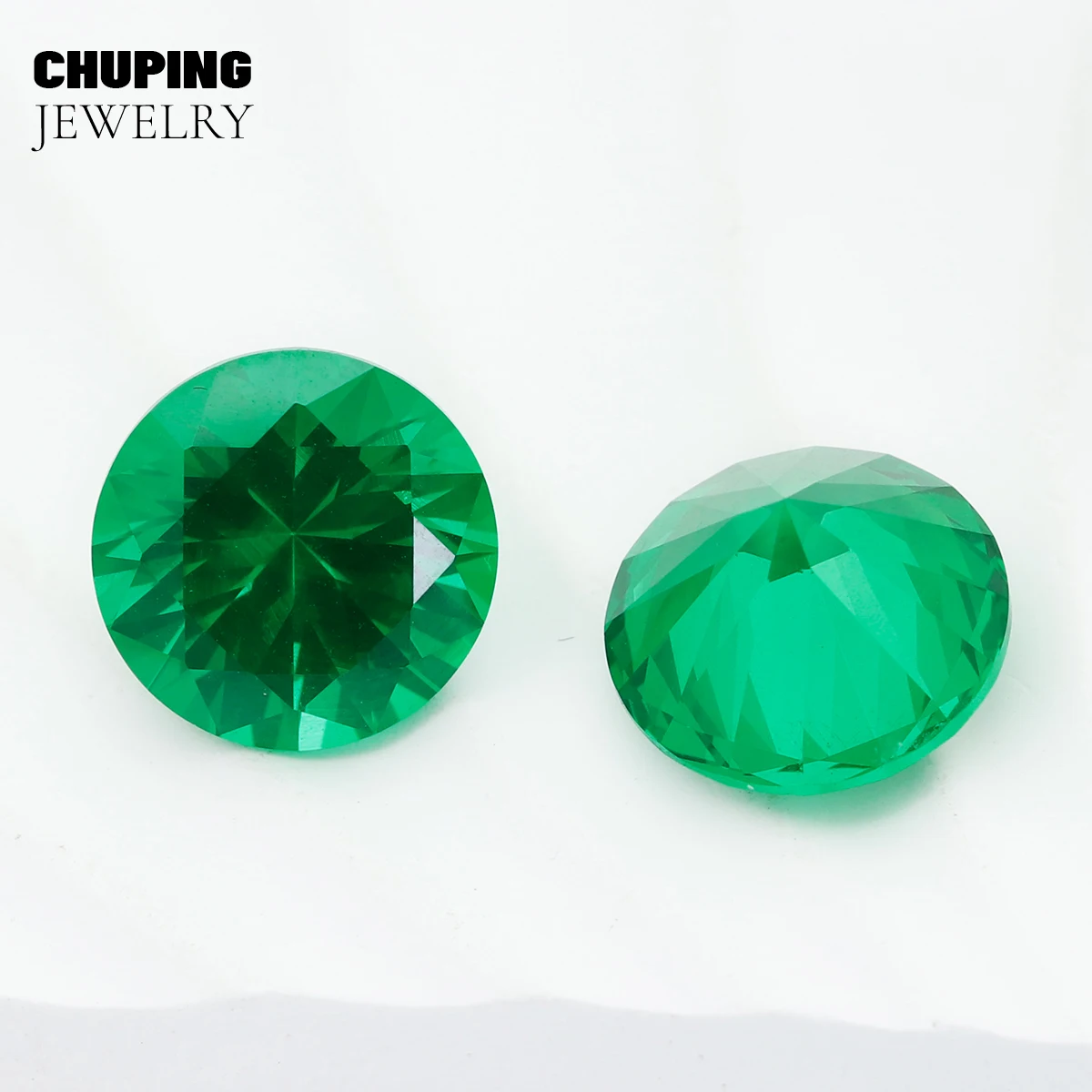 ChuPing Jewelry شكل دائري مختبر تسافوريتي لصنع شهادة AGL المختارة أحجار كريمة ترافوريت مفكوكة