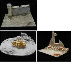 LW35001/LW35002/LW35003 Small European Rubble Resin Diorama Base (no Figure and Vehicle) Unassembled Uncolored