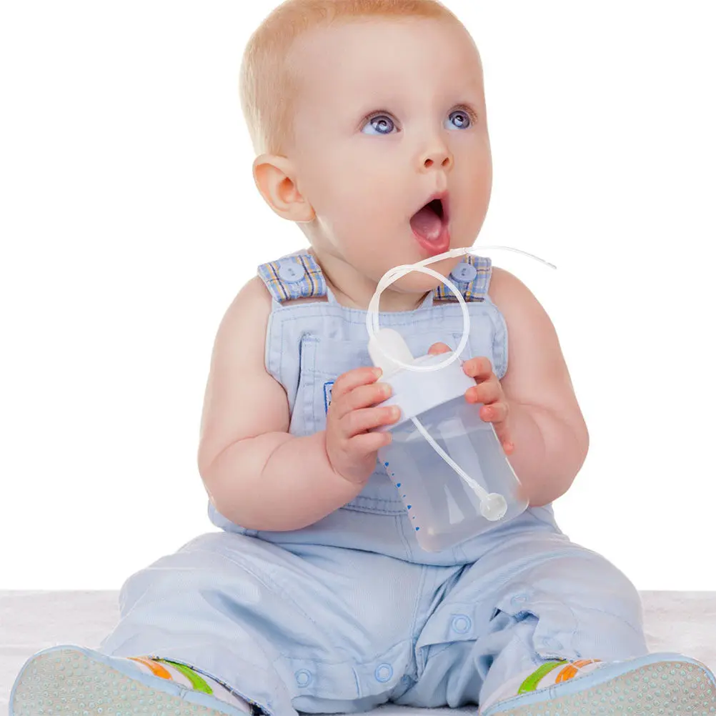 

2Pcs Baby Bottle Replacement Hose Weighted Straw Milk Dispenser Tubing Nursing Bottles Feeding Pipe Anti-Backflow