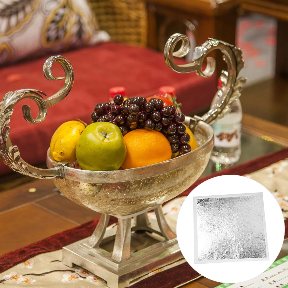 

200 Pcs Silver Foil Gilding Art Crafts Crafting Arts Sterling Artwork Tool Leaf