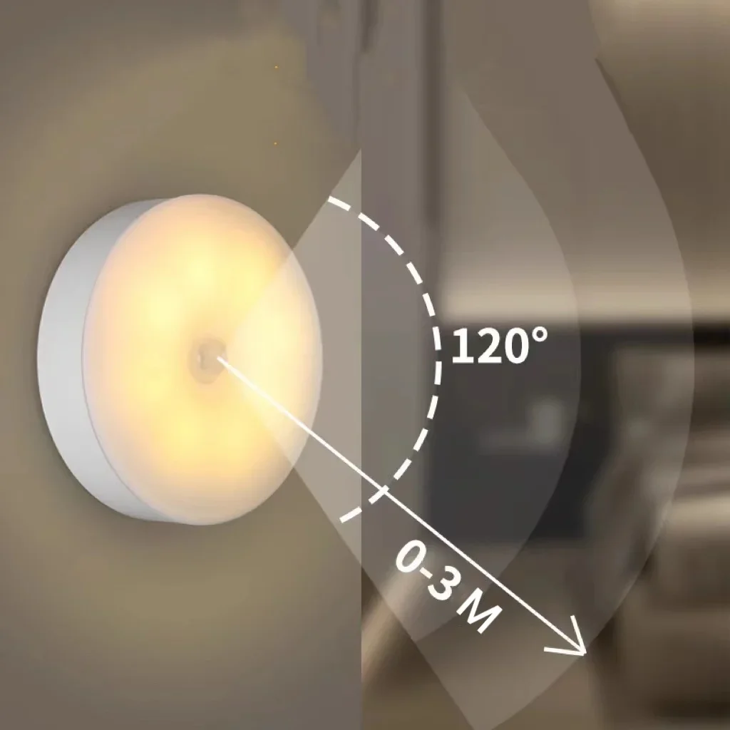 Imagem -04 - Indução do Corpo Humano Led Night Light Recarregável Controle de Luz Automático Lâmpada de Parede do Corredor