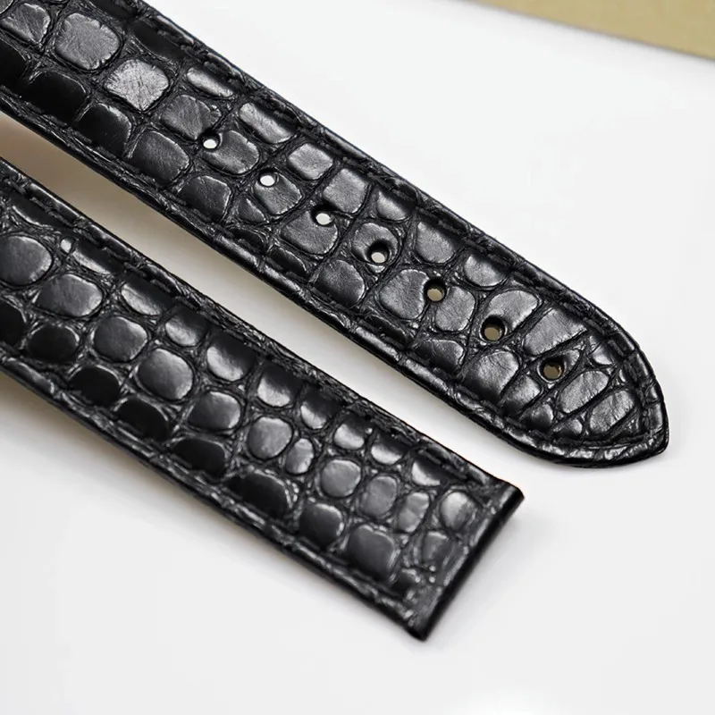 19mm 20mm 21mm High Quality Crocodile Skin Strap For Omega Seamaster 300 Speedmaster De Ville Watchband Bracelet Deployant Clasp