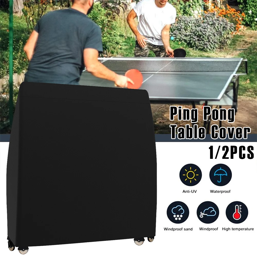 1/2Pcs Outdoor Ping Pong Table Cover Polyester Waterproof Dust Cover 165x70x185cm Table Tennis Storage Cover for All Kinds Brand