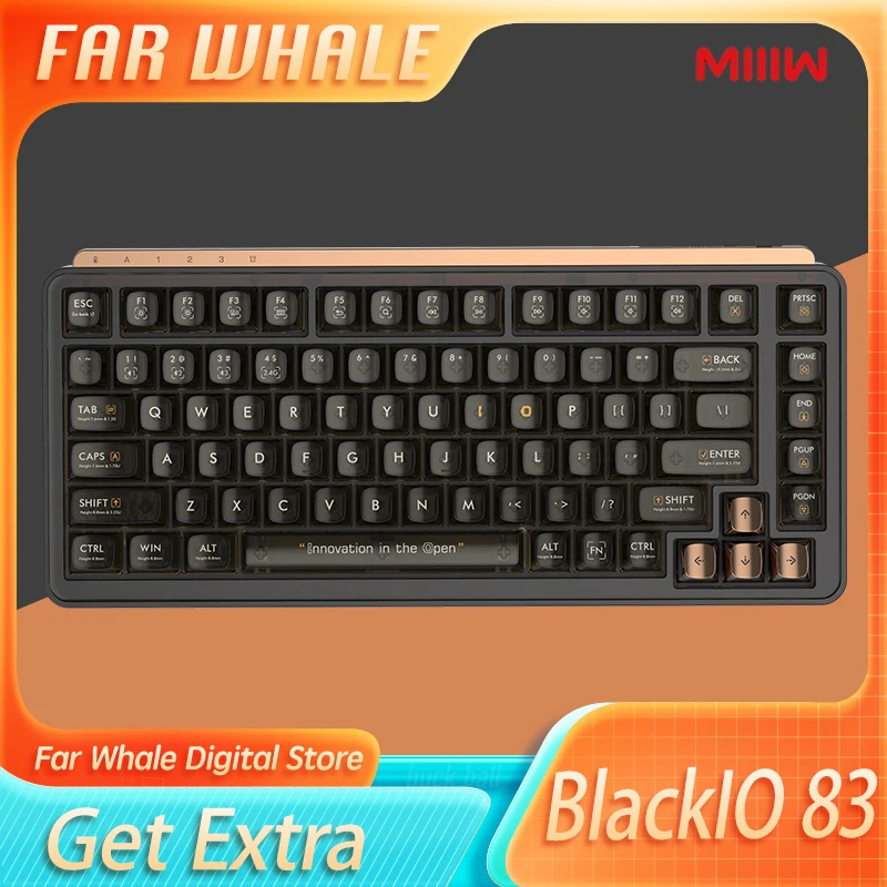 MIIIW BlackIO83 Mechanical Keyboard Three Mode Wireless RGB Gaming Keyboard Hot Swap Gasket Customize Keyboard Gamer Accessories