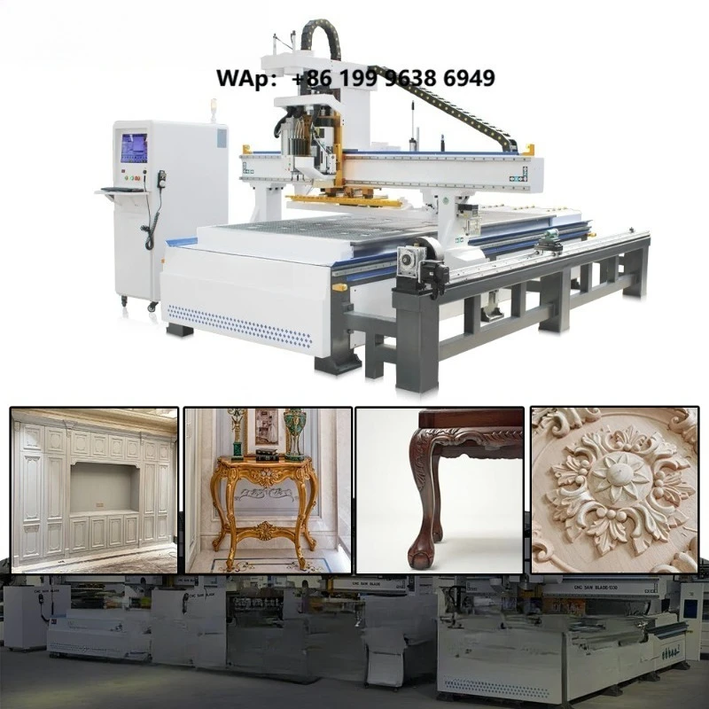 Leading Technology Row Drilling Package 4 - Axis CNC Wood Router Machine  for Processing 3D Products