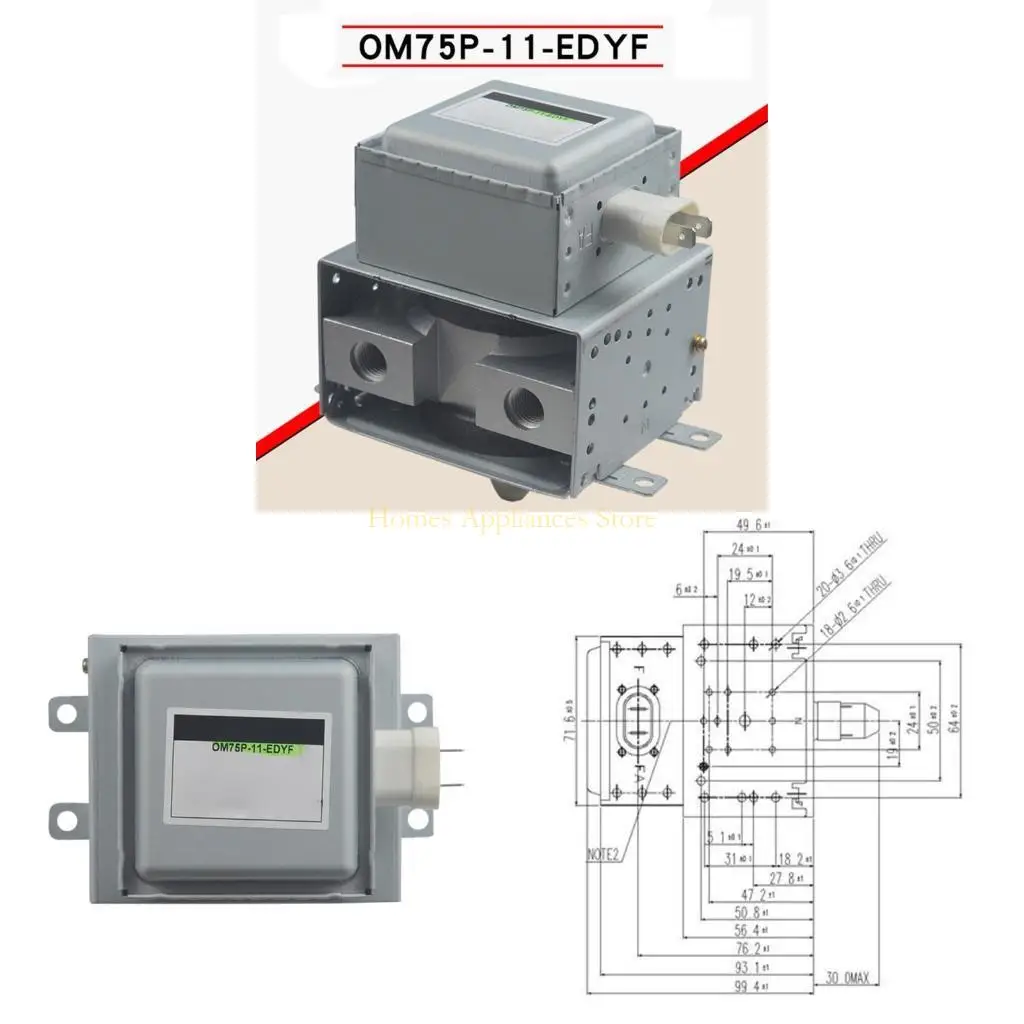

D0AB High Efficiency Industrial Microwave Magnetron OM75P-11-EDYF Microwave Emitter for Fast Heating and Drying Applications