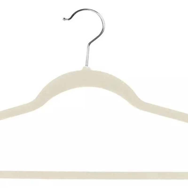 Hangers Velvet Hanger for All Kinds of Garment  100 Units Beige Color Clothes Organizers Hangers